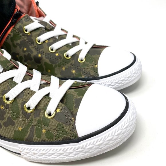 Converse Chuck TAS Party Hi Green Canvas Sneakers Women's Size 8 659994C - Picture 3 of 9